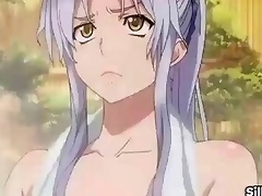 A Busty Anime Girl Engages In Sexual Activity In A Shower